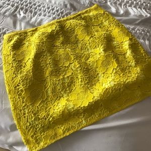 Madewell Yellow Violette Lace Skirt